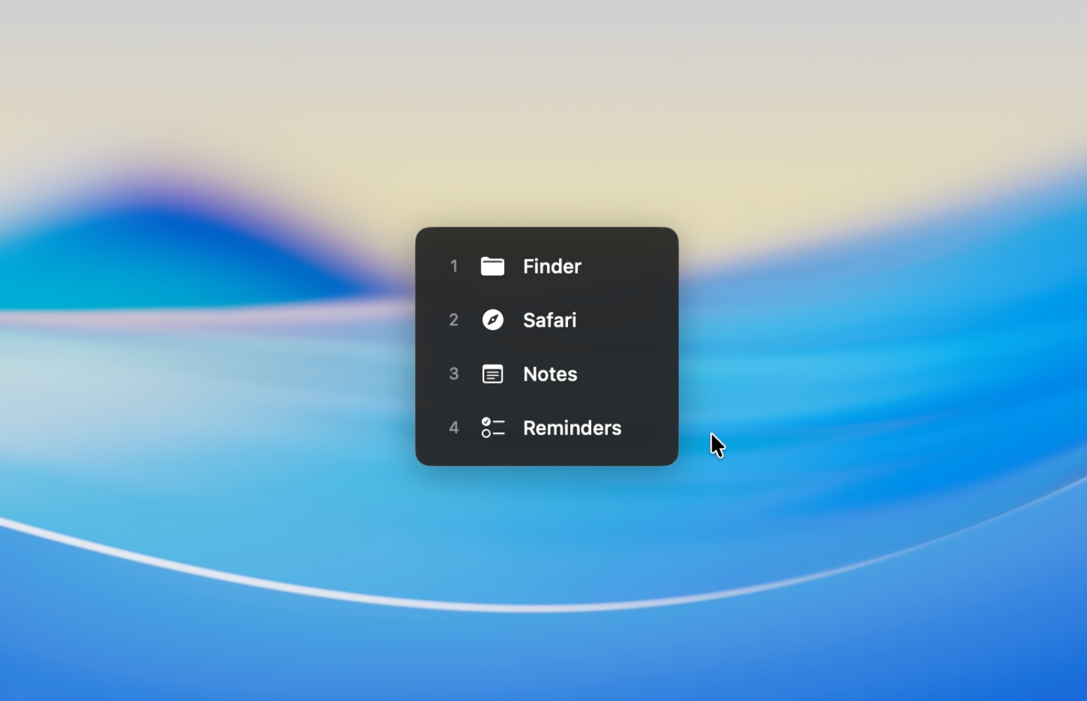 List Menu appearance